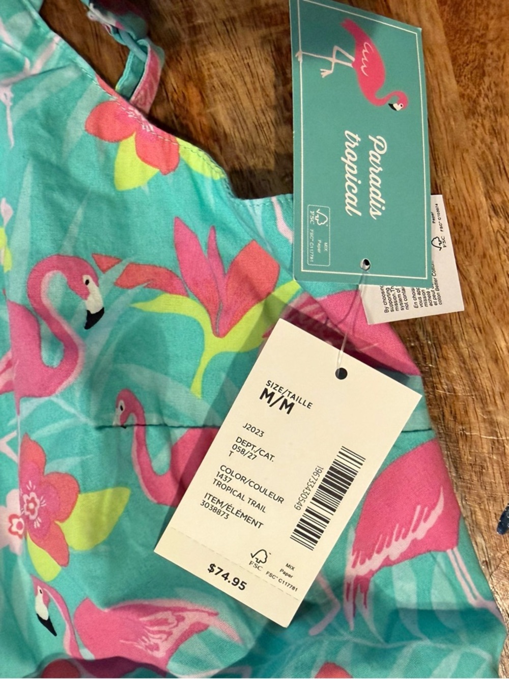 Gymboree Flamingo Ruffle Tropical Dress Size Medium - Picture 3 of 8